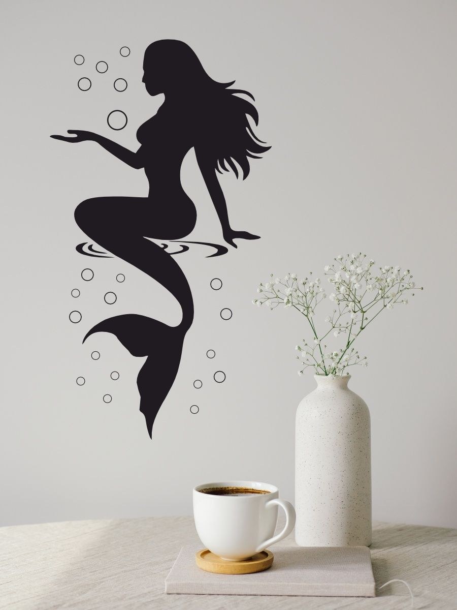 Интерьерная наклейка русалочка (69 фото)