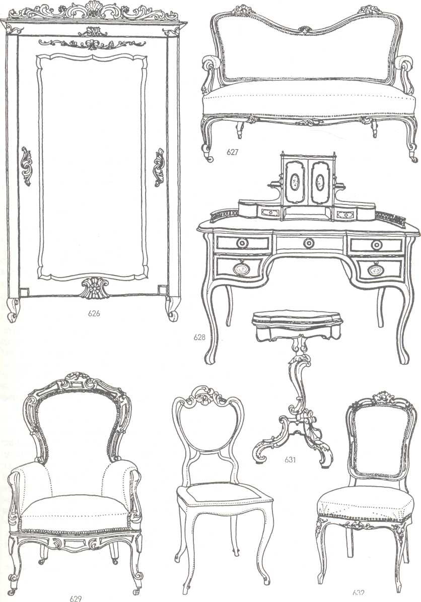 Чертежи антикварной мебели