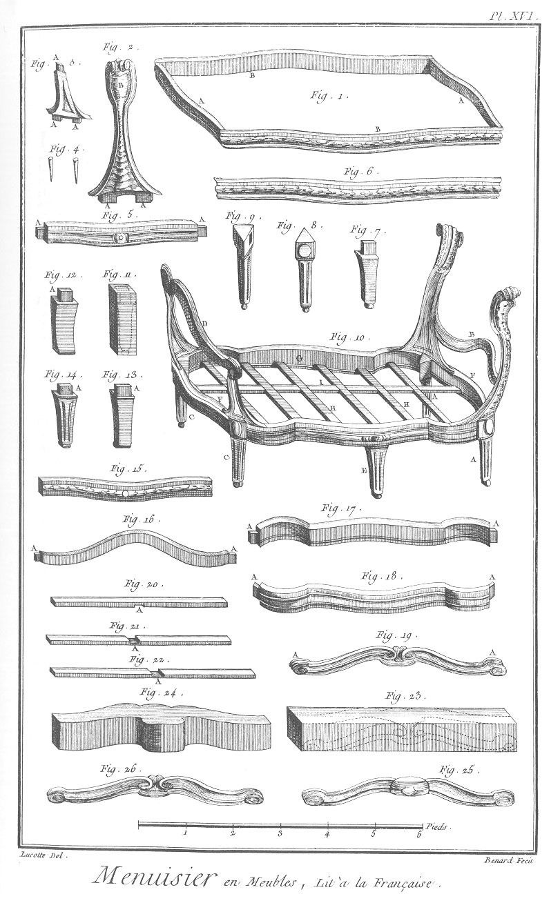 Чертеж старинной мебели