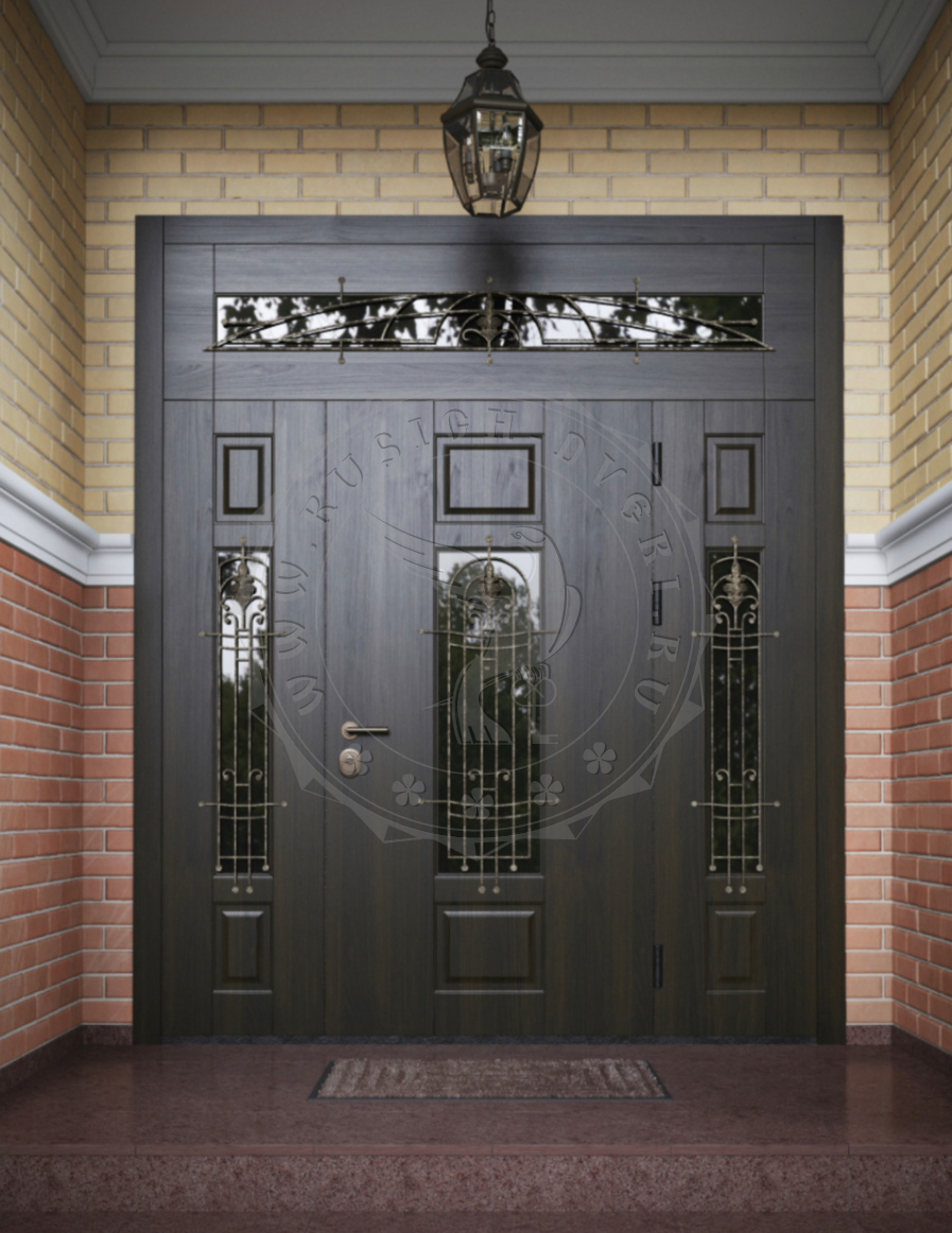 Входная дверь со стеклом Бастион