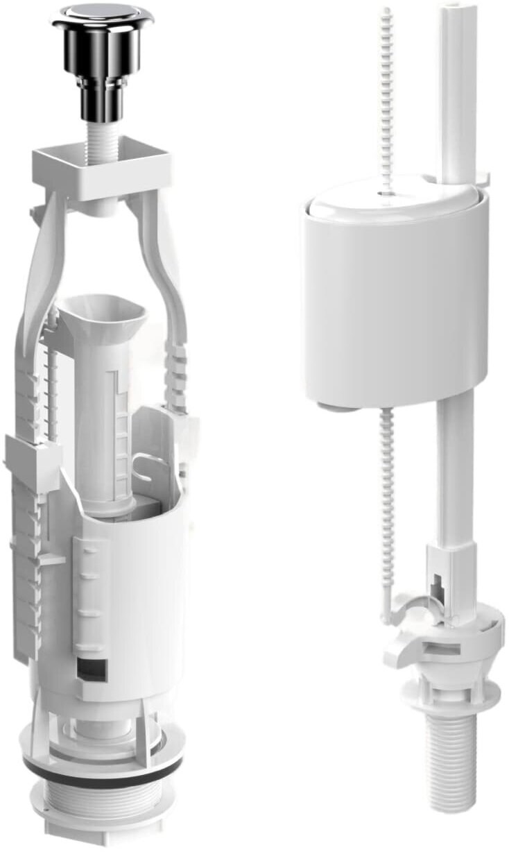 Арматура для бачка унитаза нижняя подводка двухрежимная кнопочная гальваника (65 фото)