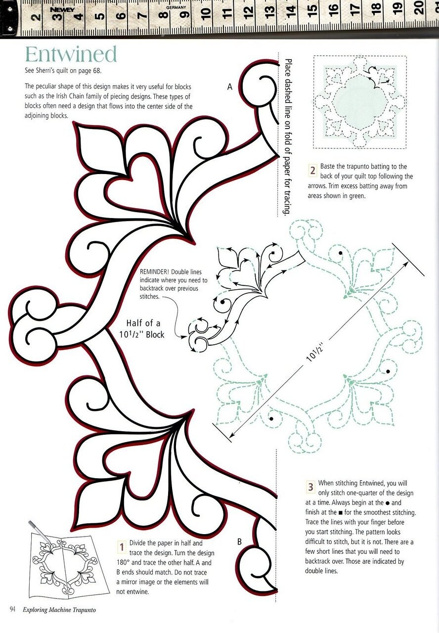 Схемы Стежки трапунто для начинающих