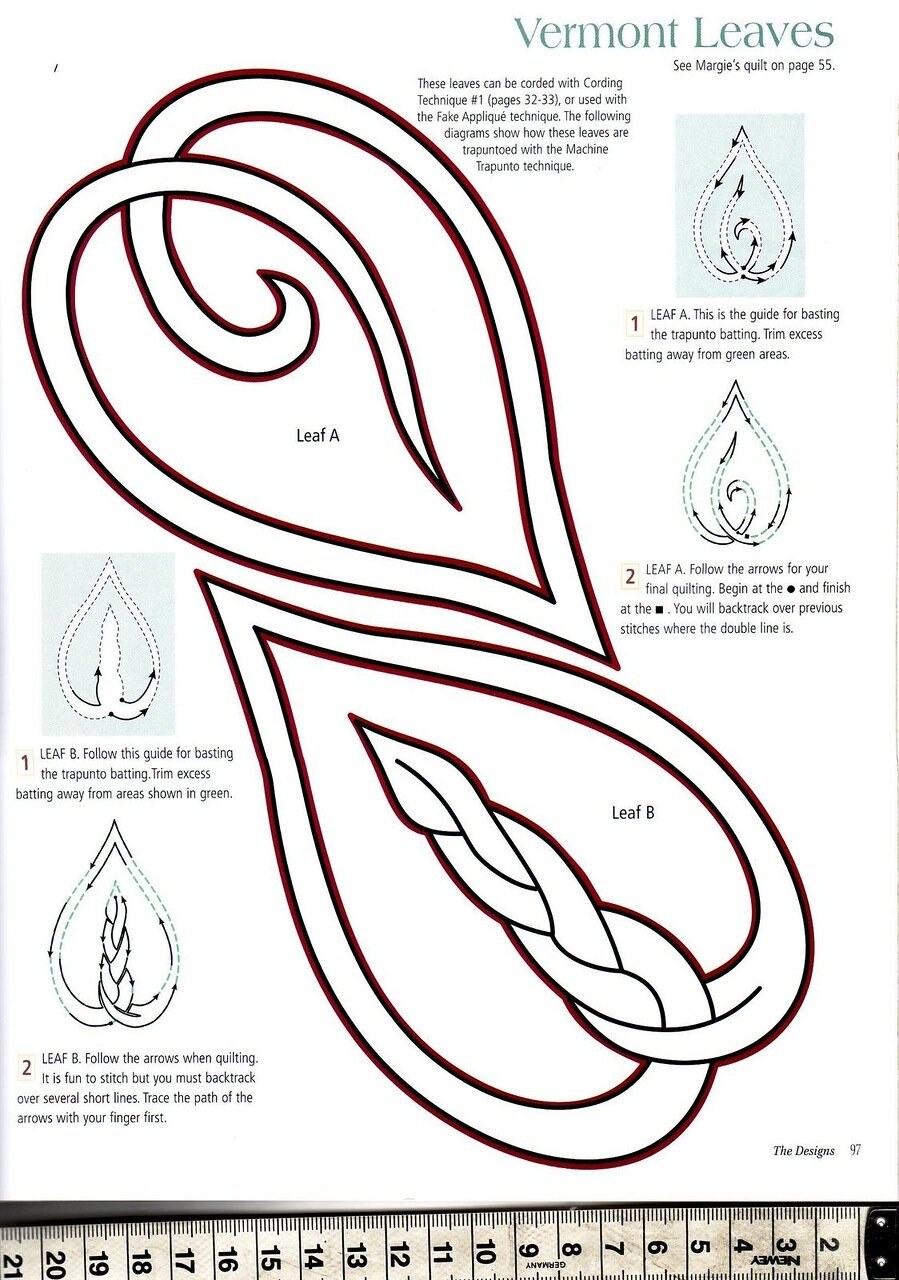 Стежка трапунто схемы
