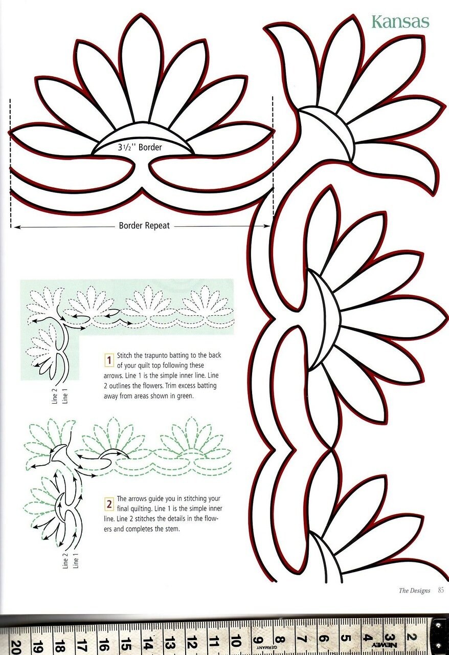 Схемы шитья трапунто