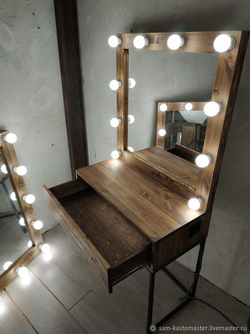 Гримерное зеркало лофт