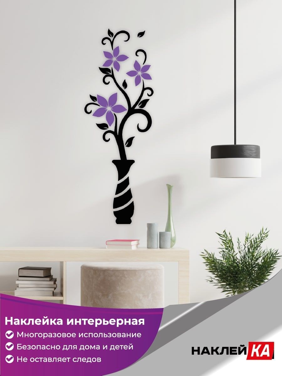 Большая интерьерная наклейка на дверь цветы (73 фото)