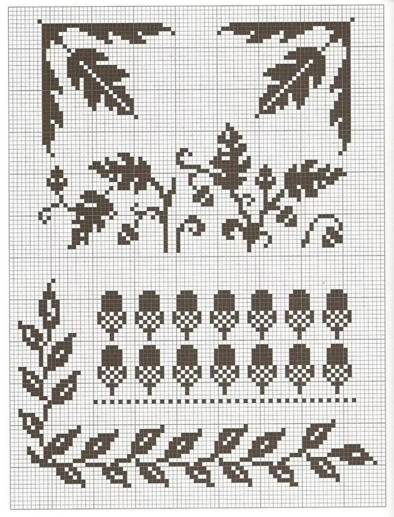 Жаккардовый узор листья