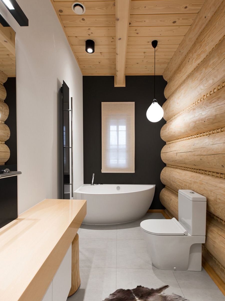 Санузел в бревенчатом доме