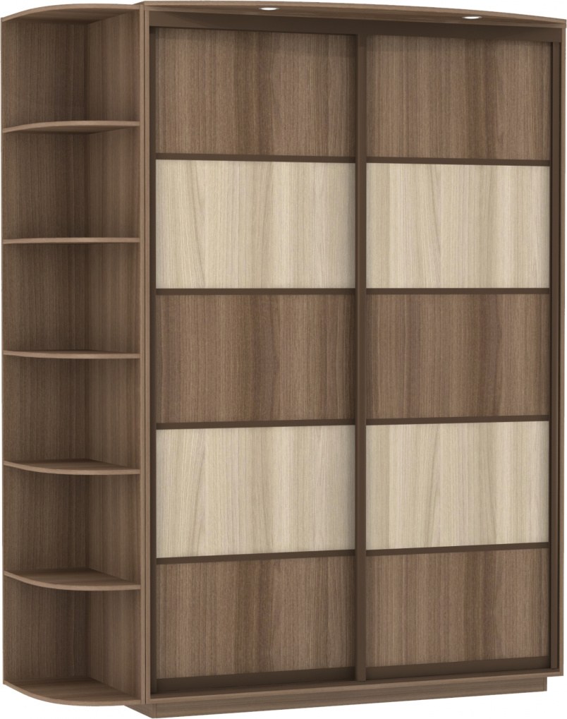 Шкаф купе ясень шимо темный с зеркалом е1