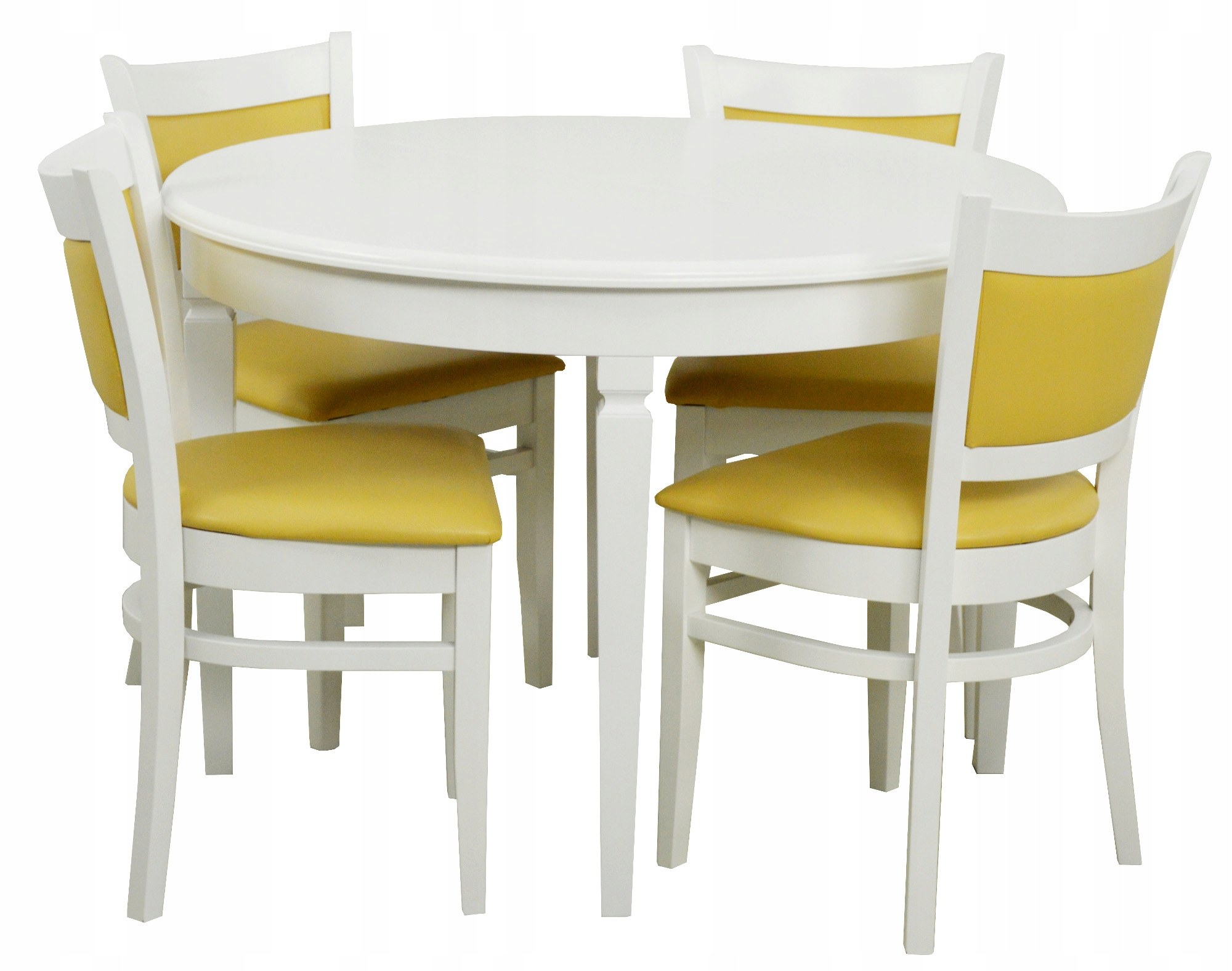 Круглый стол на кухню раздвижной белый со стульями