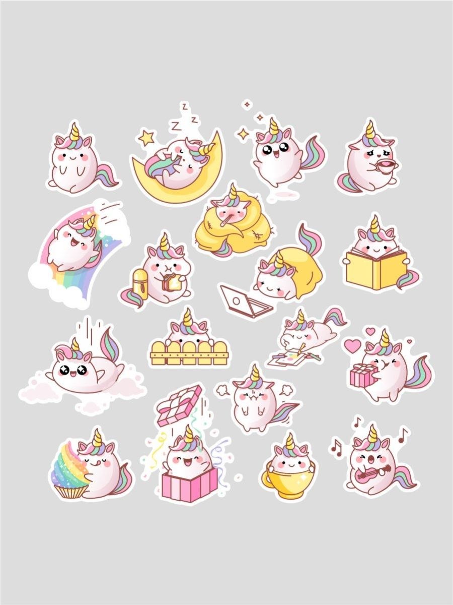 Набор интерьерных наклеек котики единороги (58 фото)