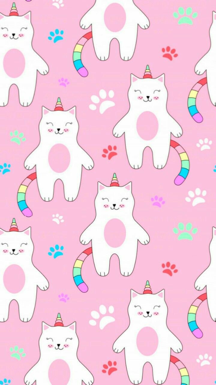 Наклейки постеры яркие милые с котами единорогами