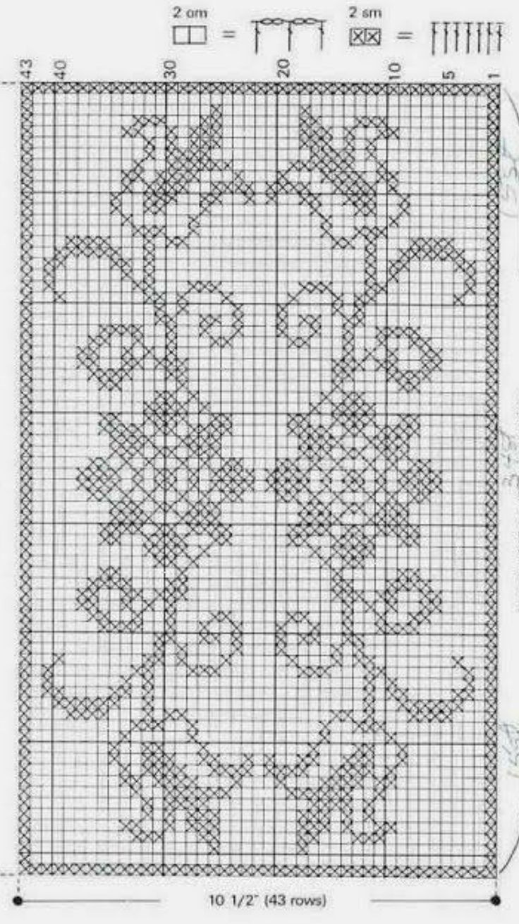 Филейное вязание Виноградная лоза схема
