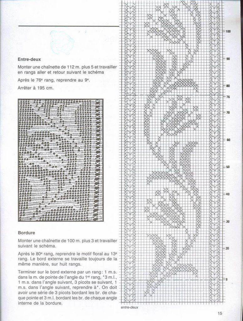 Узоры для филейного вязания листья