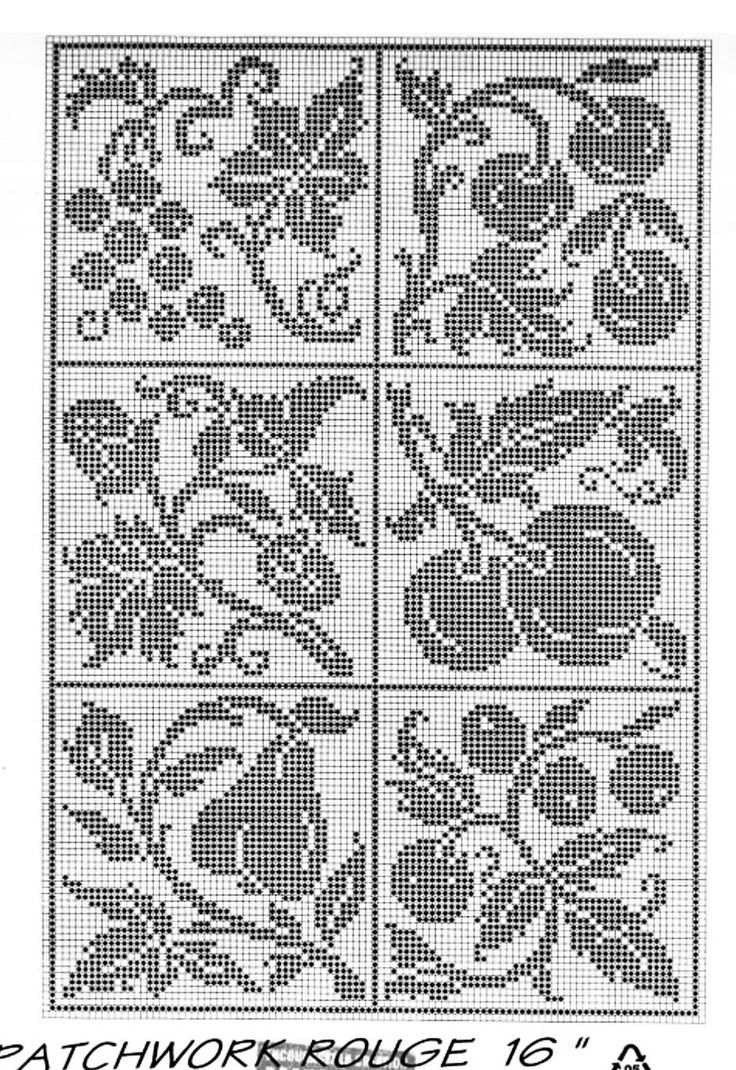 Филейка крючком схемы в фольклорном стиле