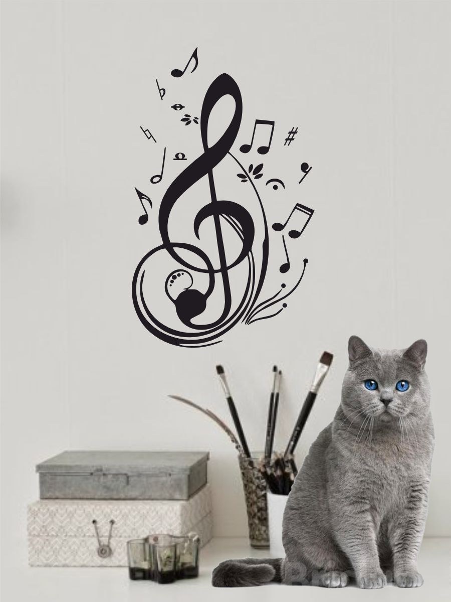 Большая интерьерная наклейка на дверь музыка (71 фото)