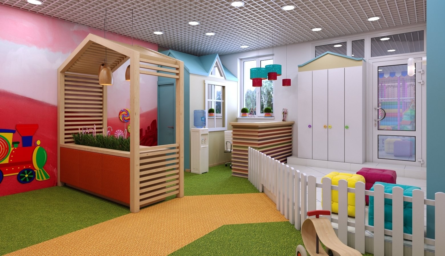 Какие есть детские помещения. Детские зоны. Помещение для детей. Детские игровые зоны. Интерьер детского развивающего центра.