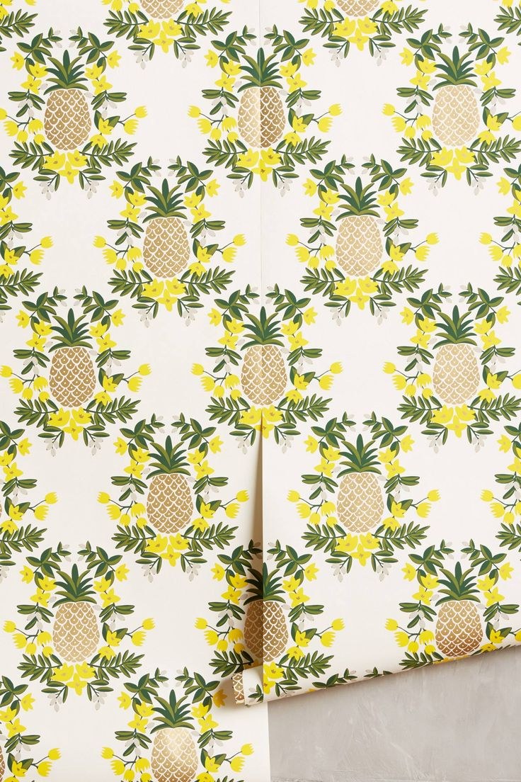 Обои с ананасами на стену