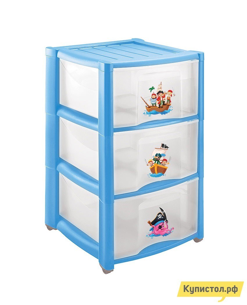 Комод Бытпласт "Амадео" 5 ящиков на колесах 390х370х970 мм