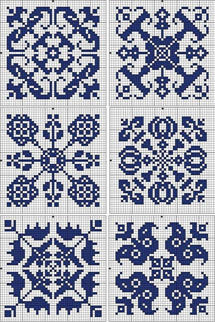 Бискорню схемы вышивки крестом Гжель