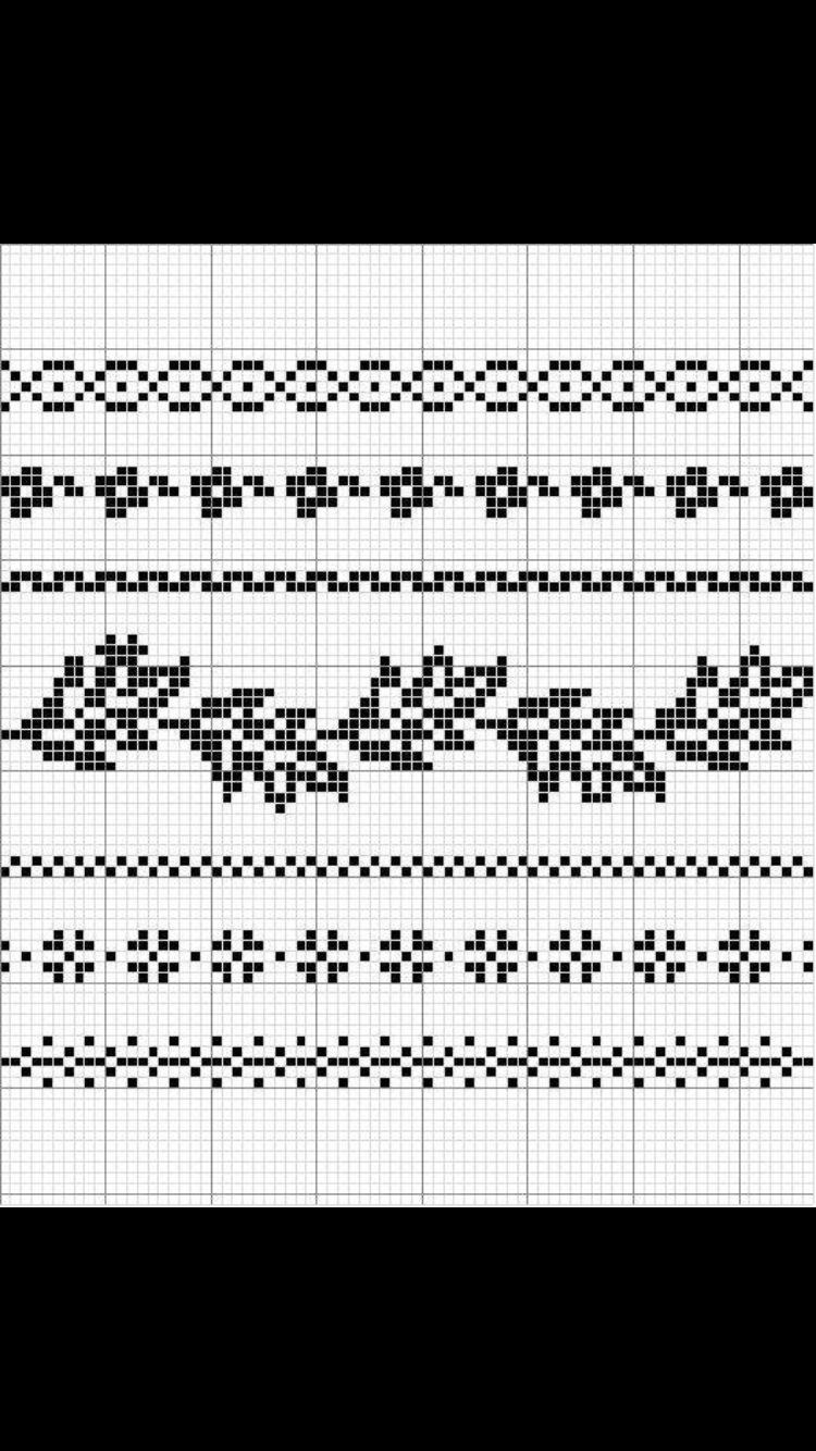 Жаккардовый узор бордюр для вязки