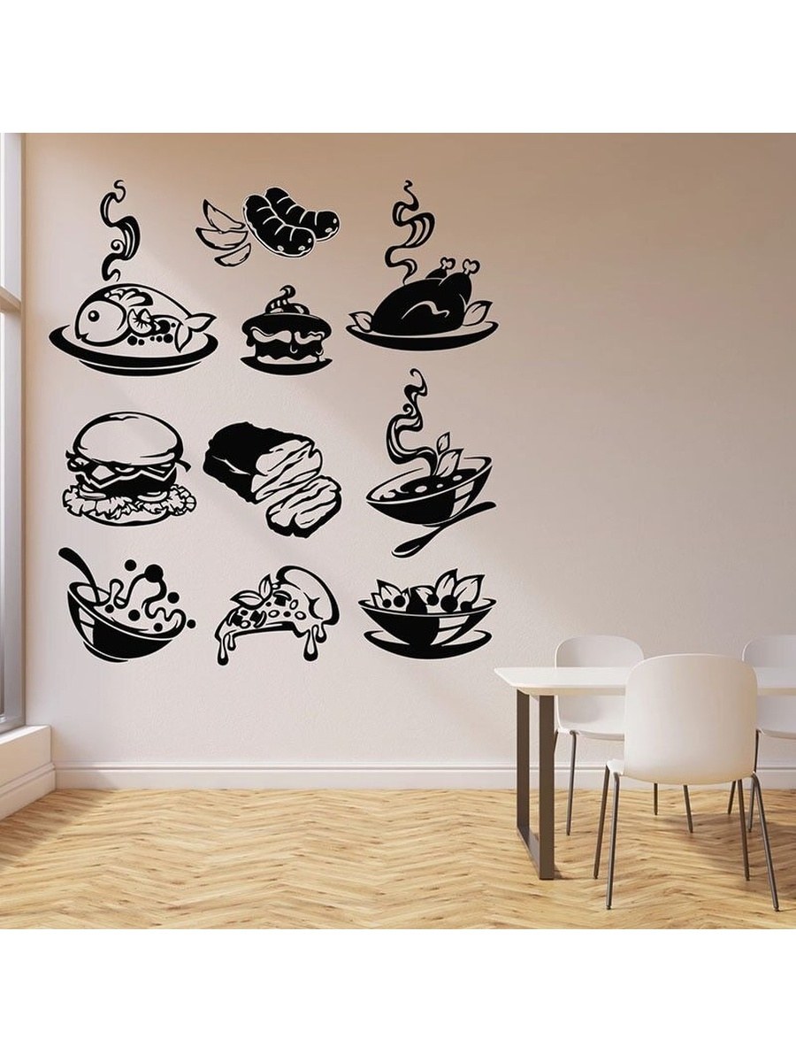 Интерьерные наклейки на стену в кухню