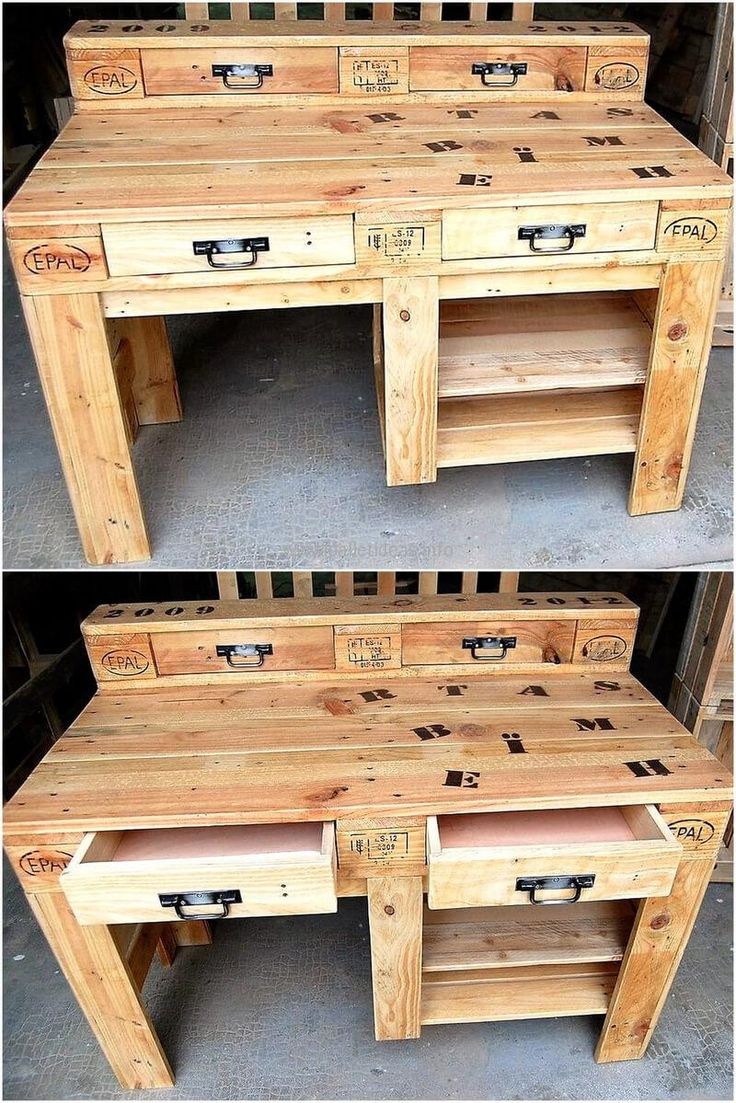 Стол верстак из поддонов