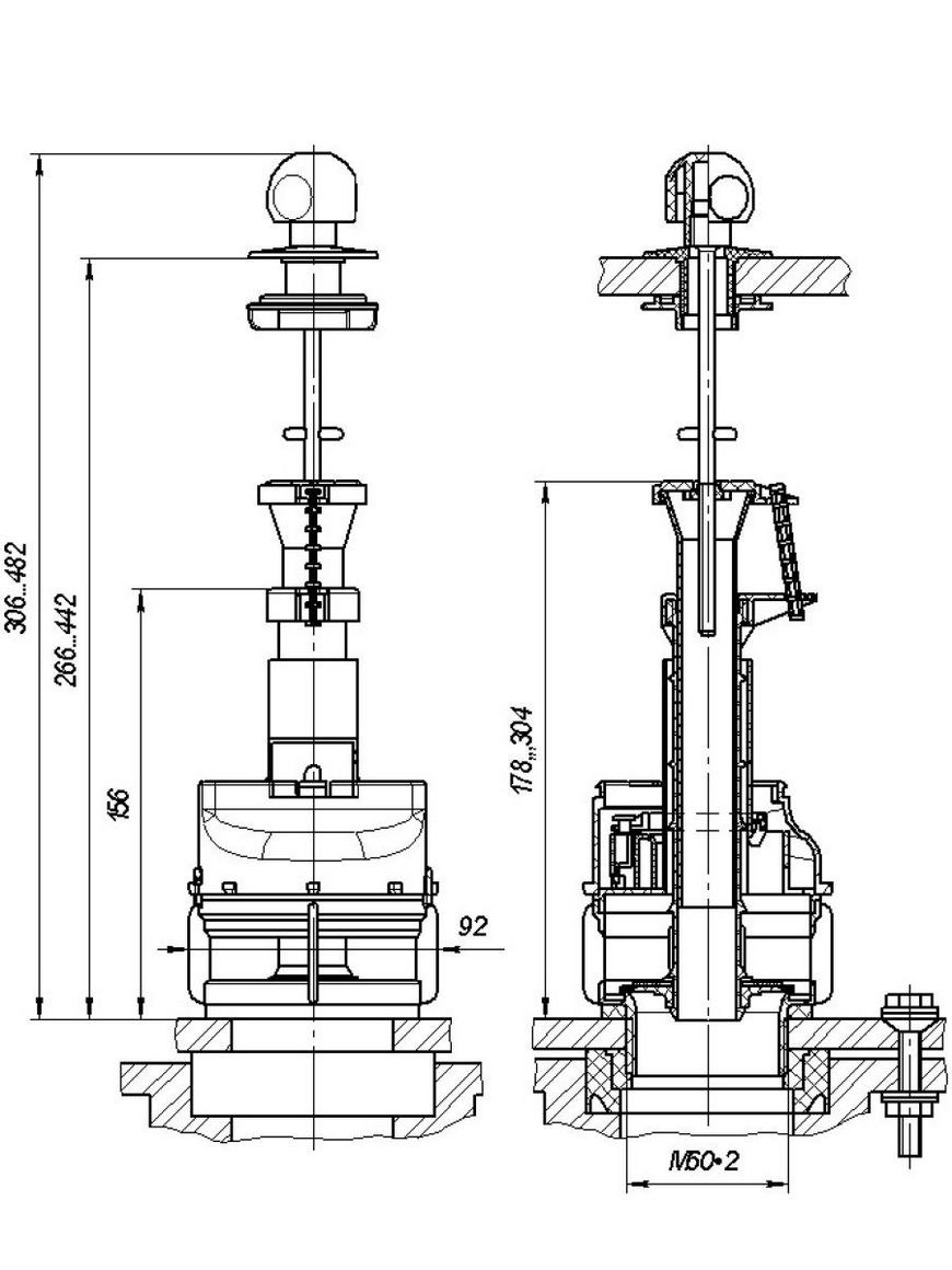 Механизм слива: штоковый с функцией 'стоп поток'
