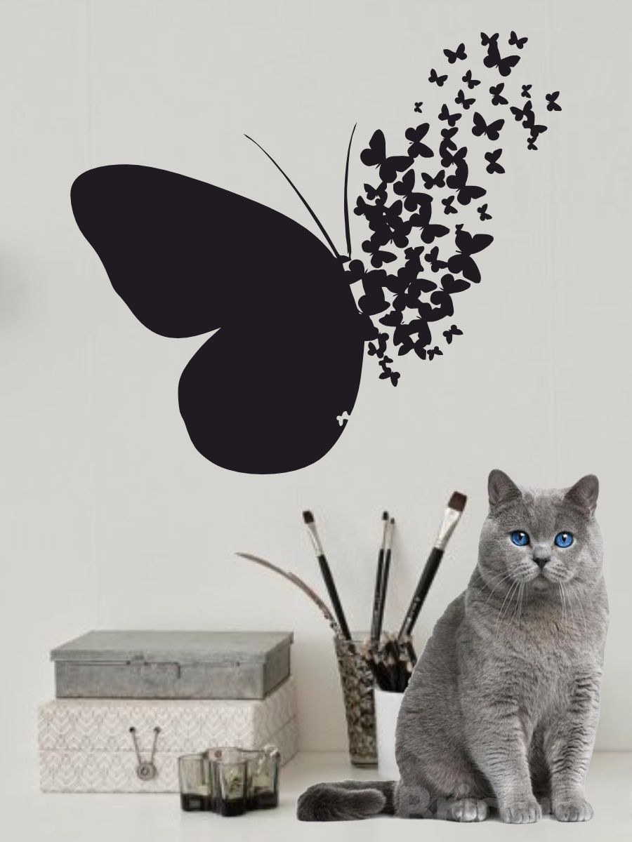 Большая интерьерная наклейка на холодильник бабочки (73 фото)