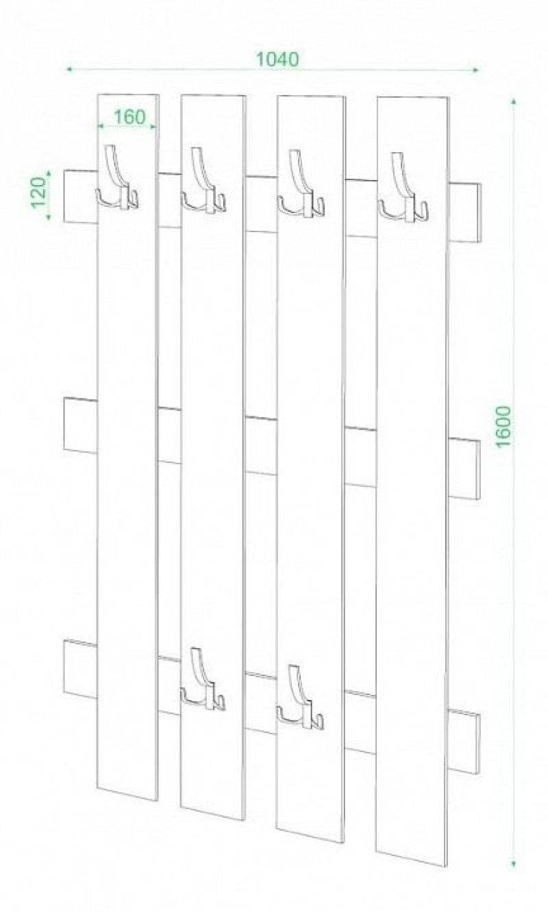 Вешалка настенная Домино ст-280
