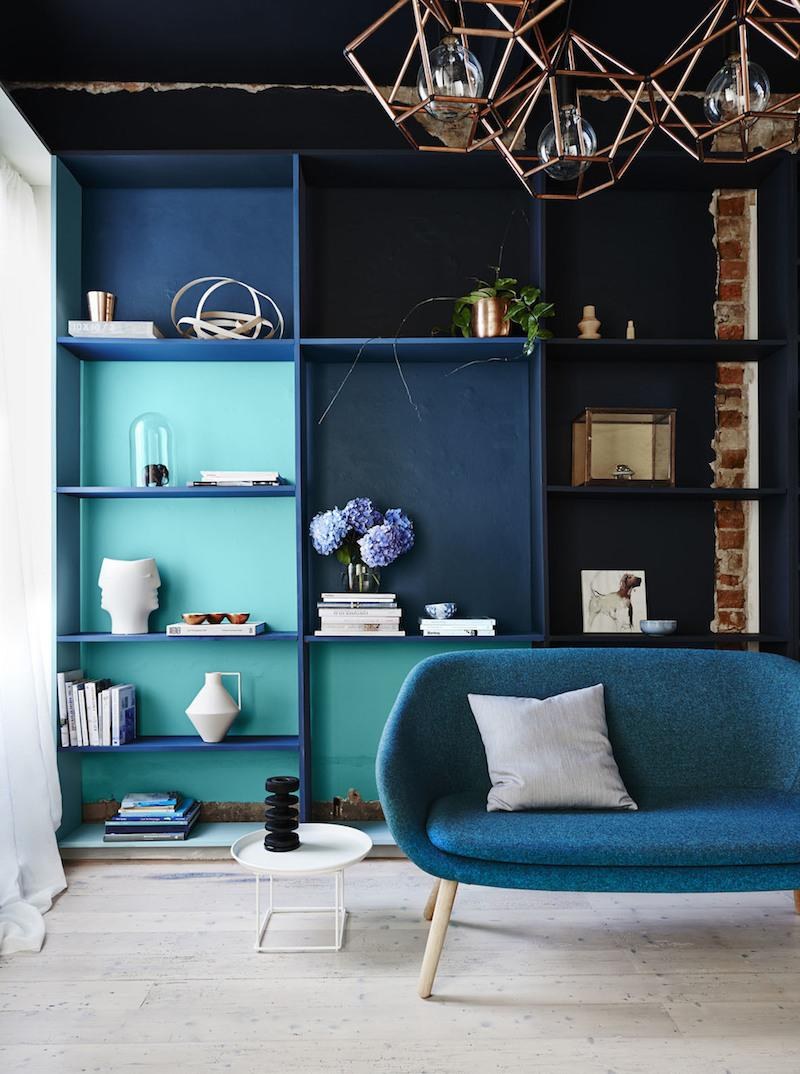 Синий цвет в интерьере