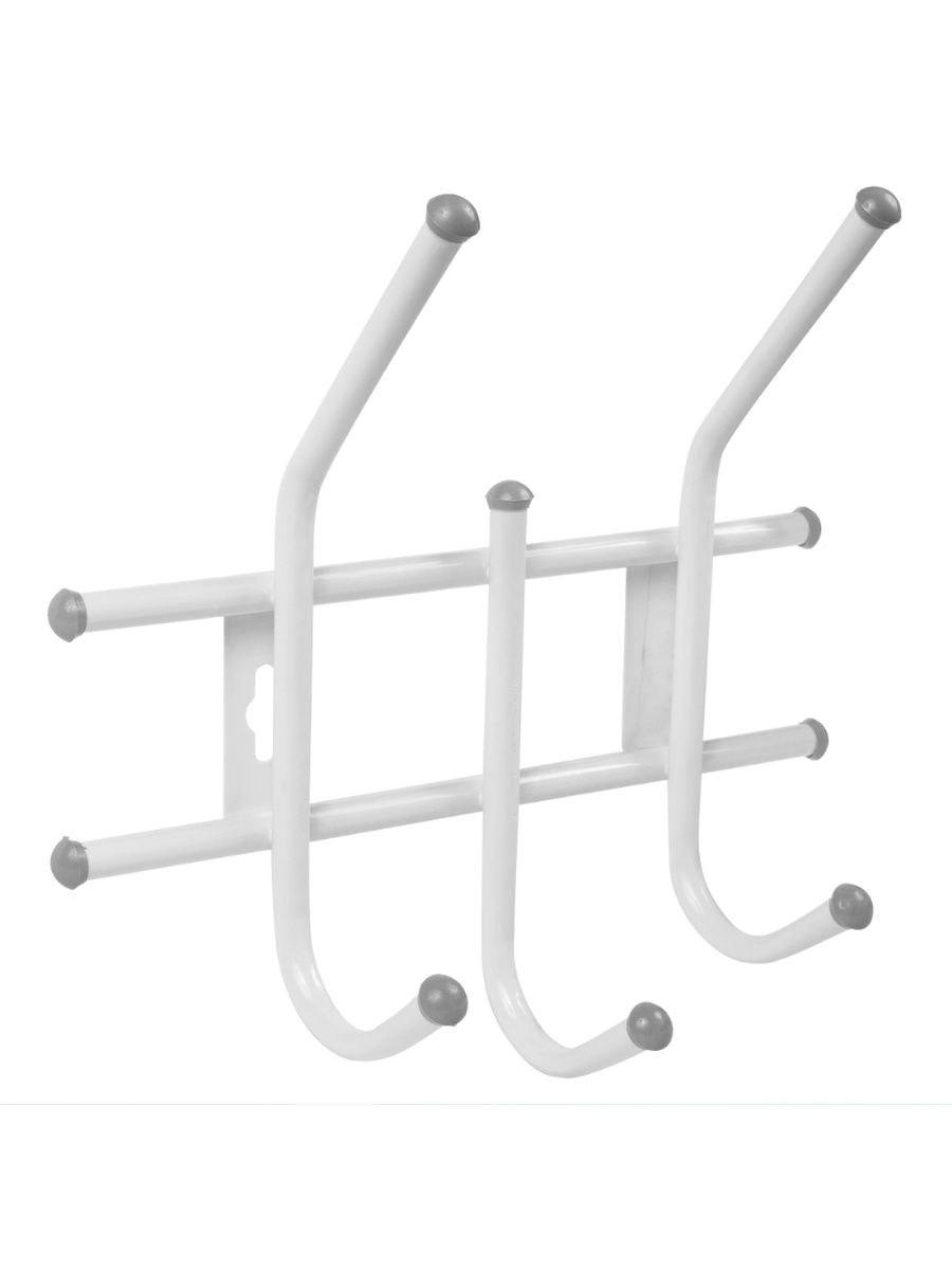 Вешалка настенная стандарт 3 крючка, 11х28х32 см, цвет белый