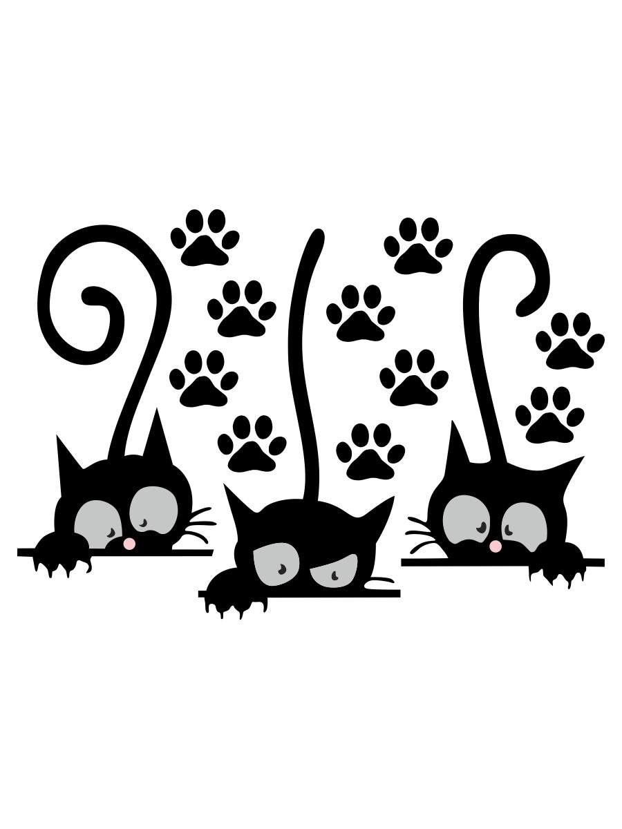 Наклейка интерьерная "котята"