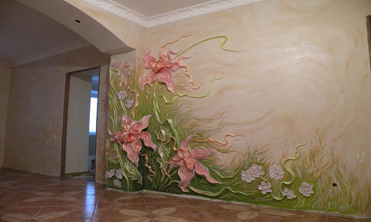 Рельефная роспись стен