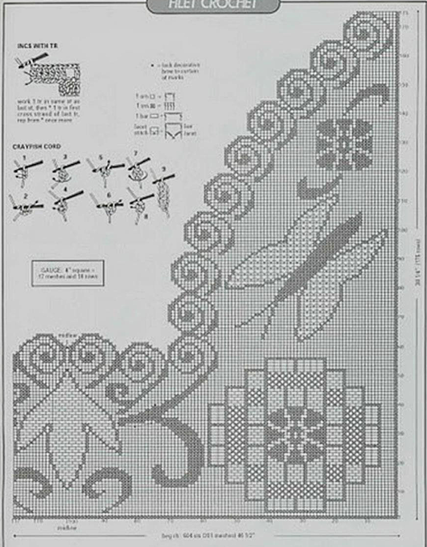 Вязание крючком занавески схемы