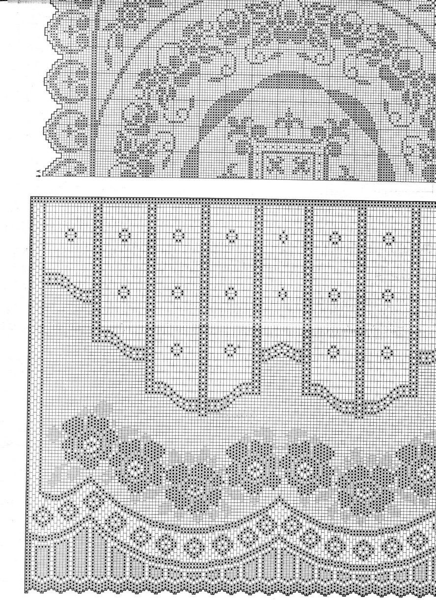 Филейная занавеска крючком схемы