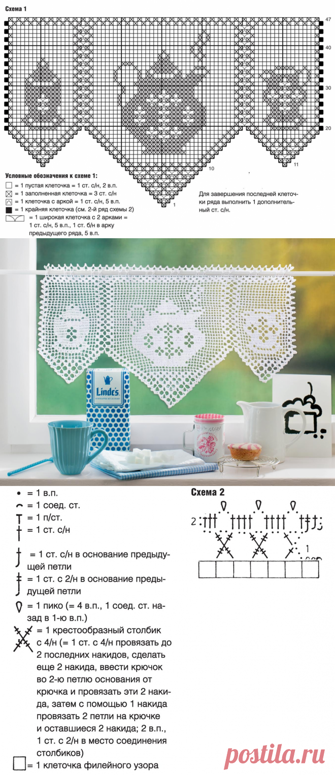 Шторы крючком для кухни со схемами
