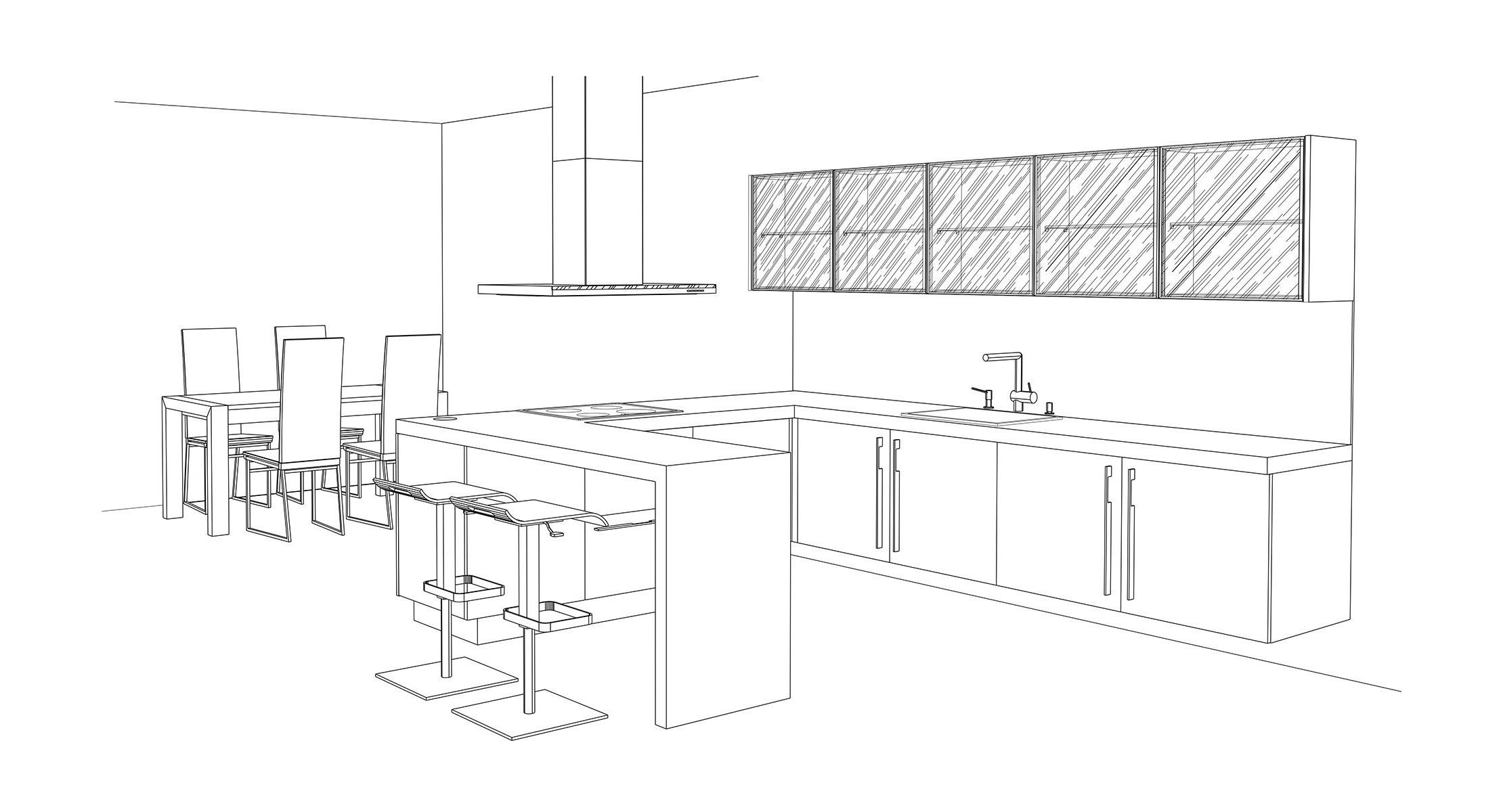 чертежи барной стойки на кухне