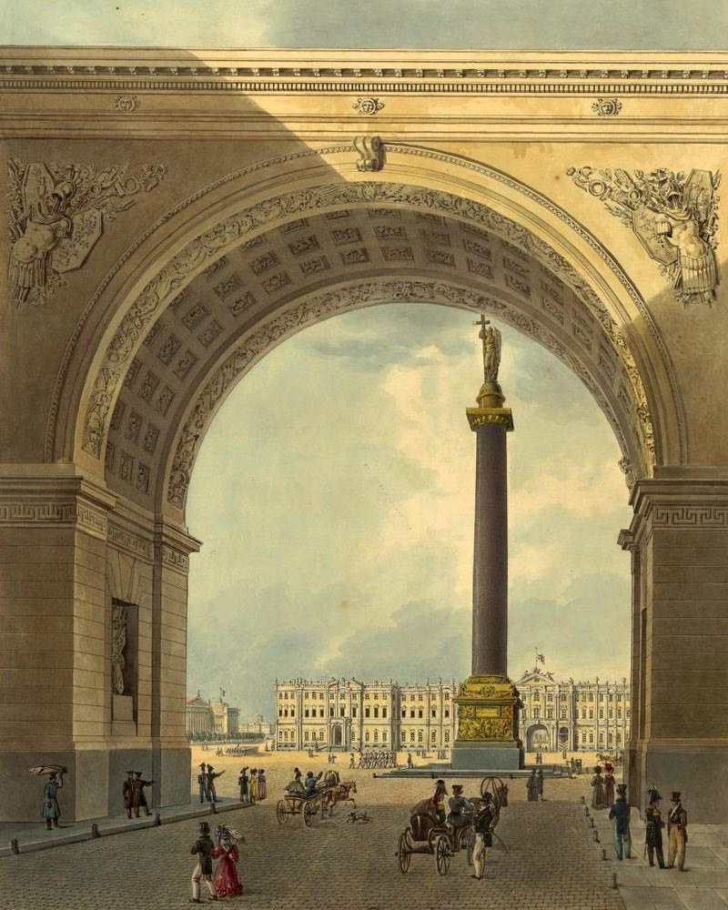 Александровская колонна Дворцовая площадь 19 век