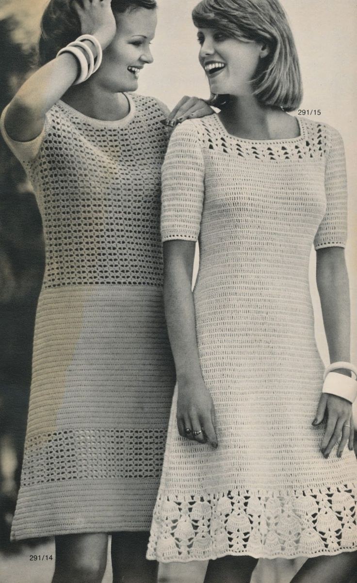 Вязаные ретро платья