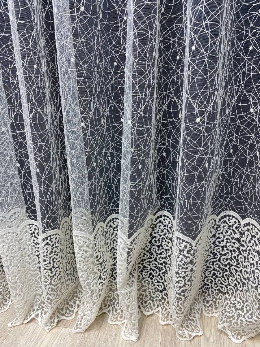 Тюль паутинка белая