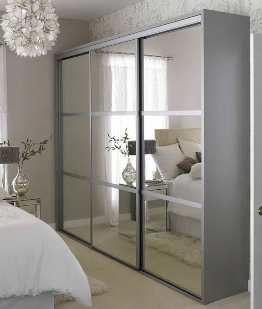 Двери купе аристо с зеркалом