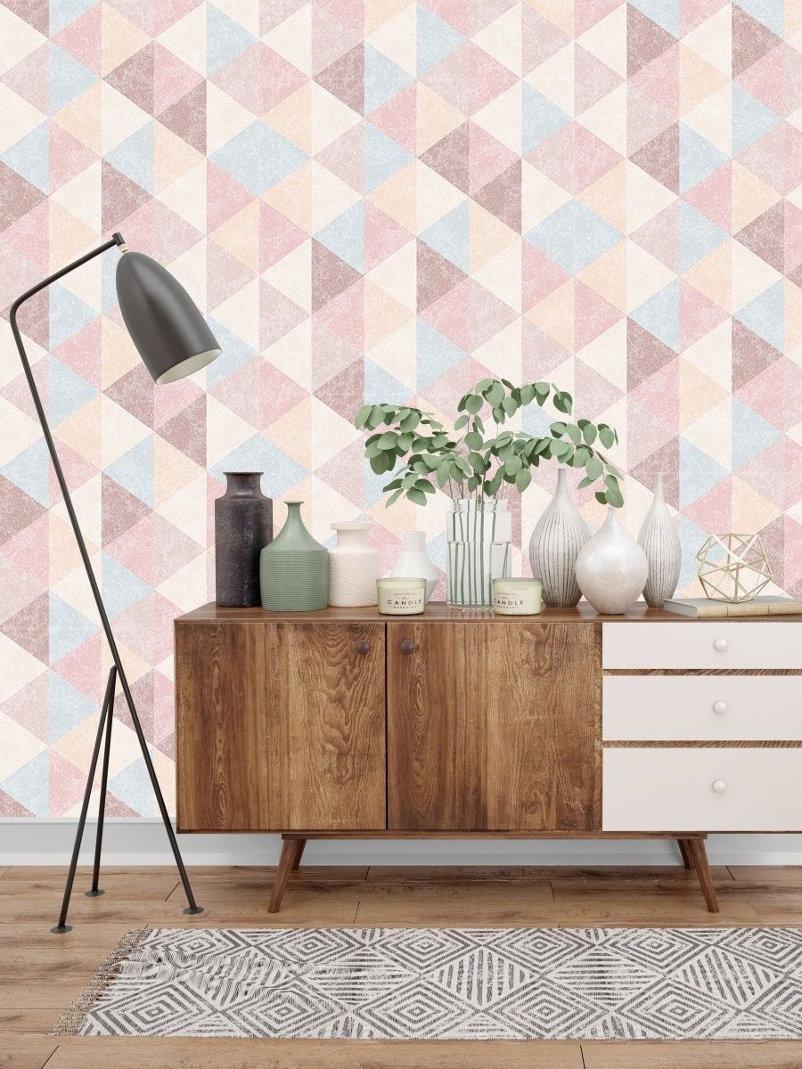 Обои бумажные Фокс Калейдоскоп розовые