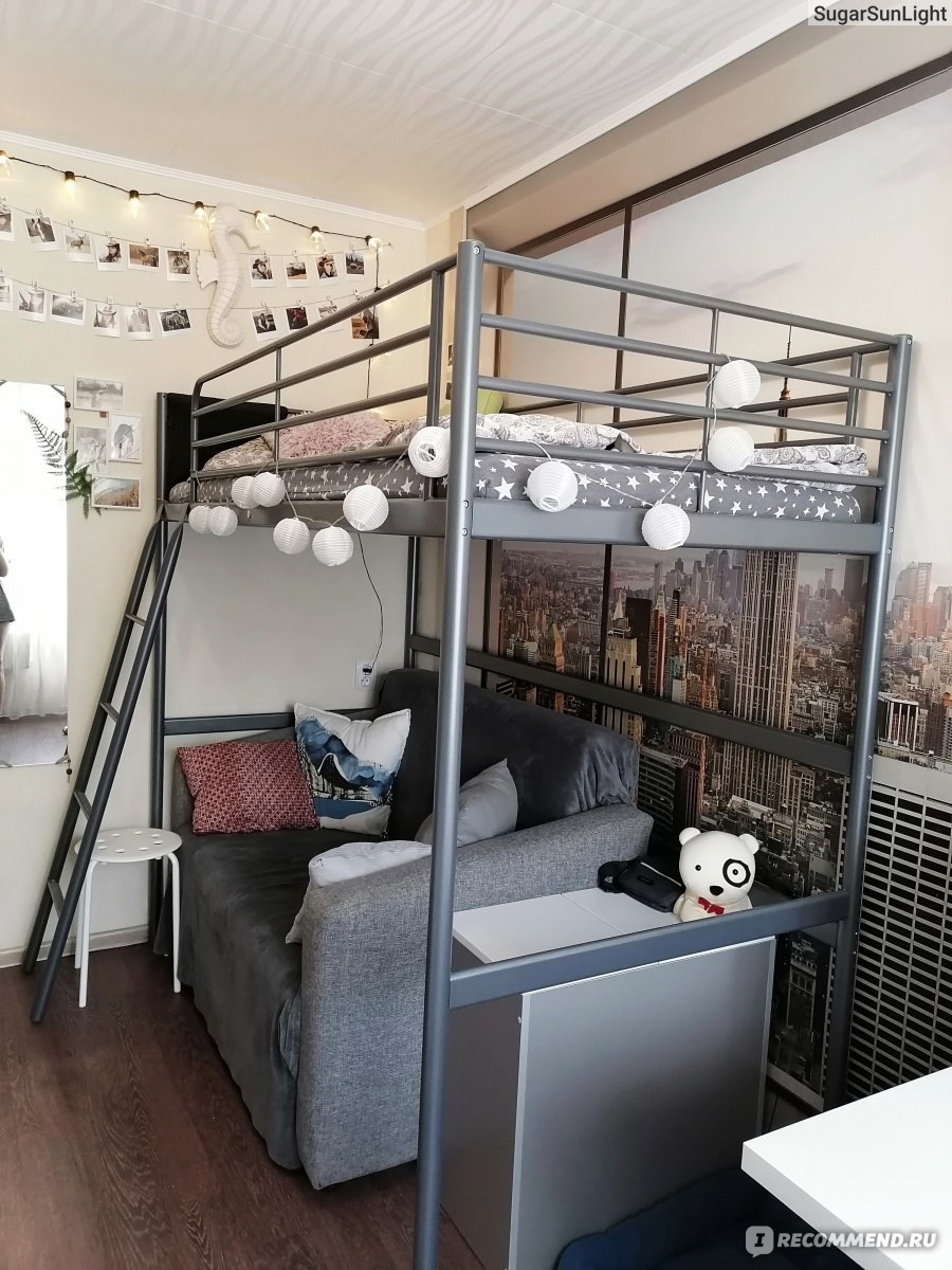 Кровать чердак икеа СВЭРТА габариты