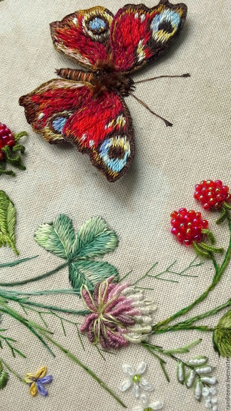 Объемная вышивка гладью