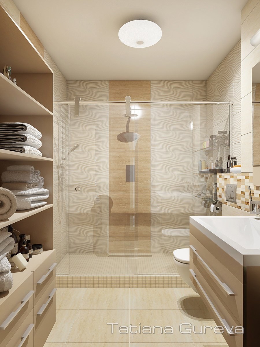 Ванна в бежевых тонах
