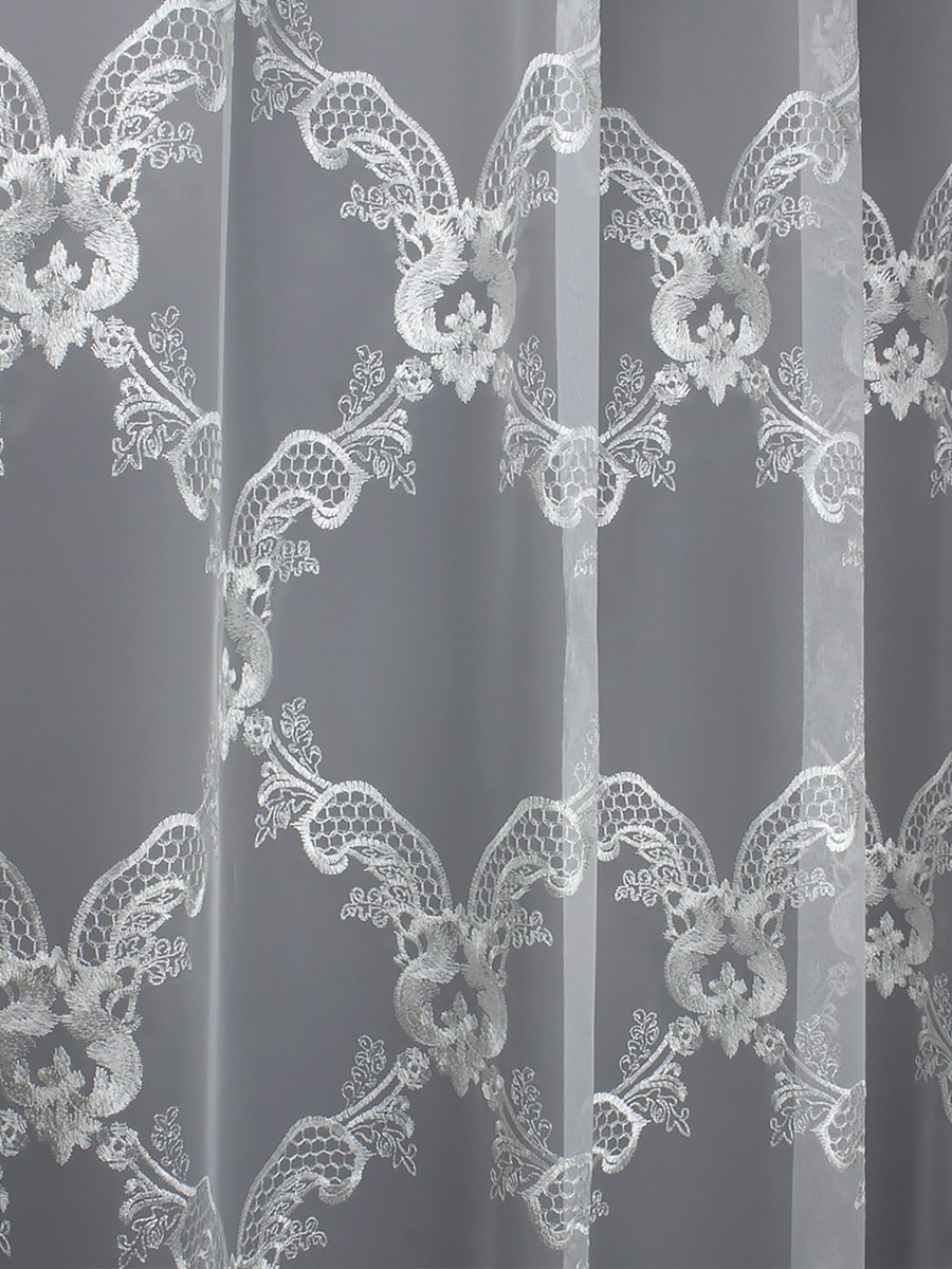 Микросетка с вышивкой высота 280 см 651 белый (30м±) артикул: 00034583