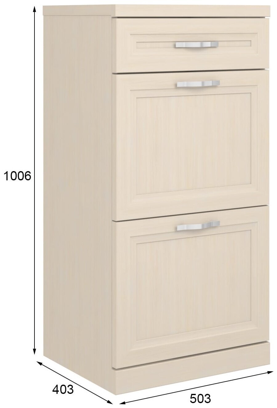 Обувница 600х300х1000мм дуб молочный