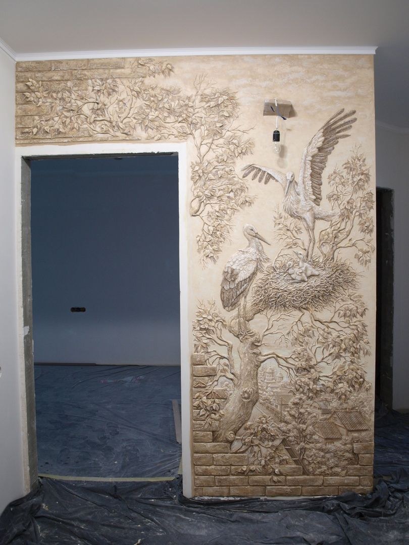 Отделка стен барельефом