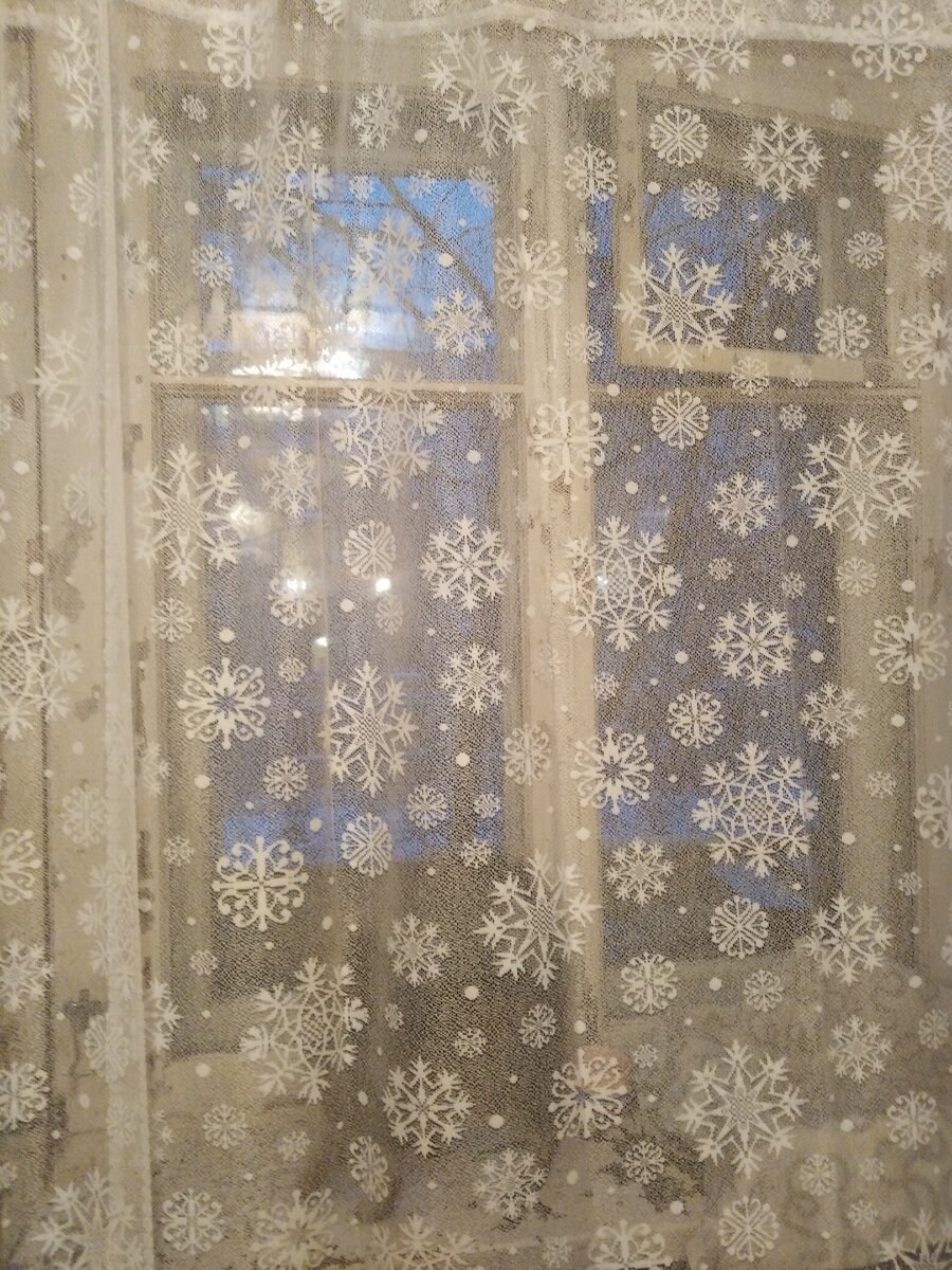 Тюль со снежинками икеа Розенмальва